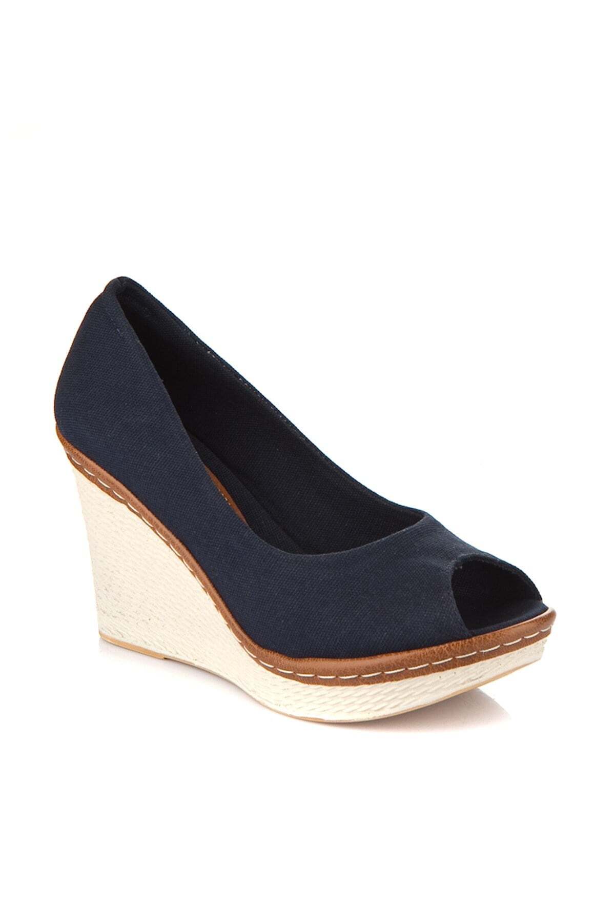 Fox Shoes Lacivert Kadın Dolgu 9674040305 görsel 4