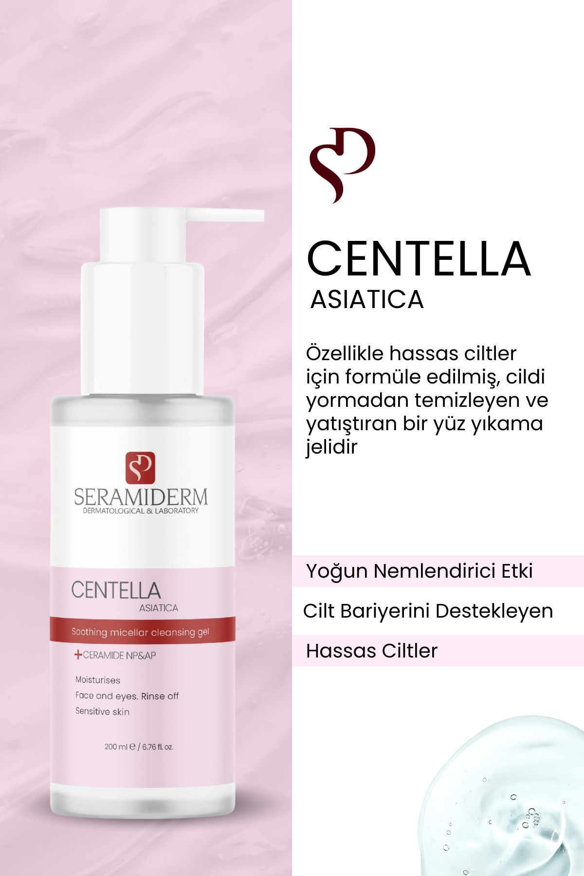 Seramid İçerikli, Nemlendirici, Yatıştırıcı Micellar Yüz Temizleme Jeli 200 ml — YUZTEMIZLEME — تصویر 2 از 6