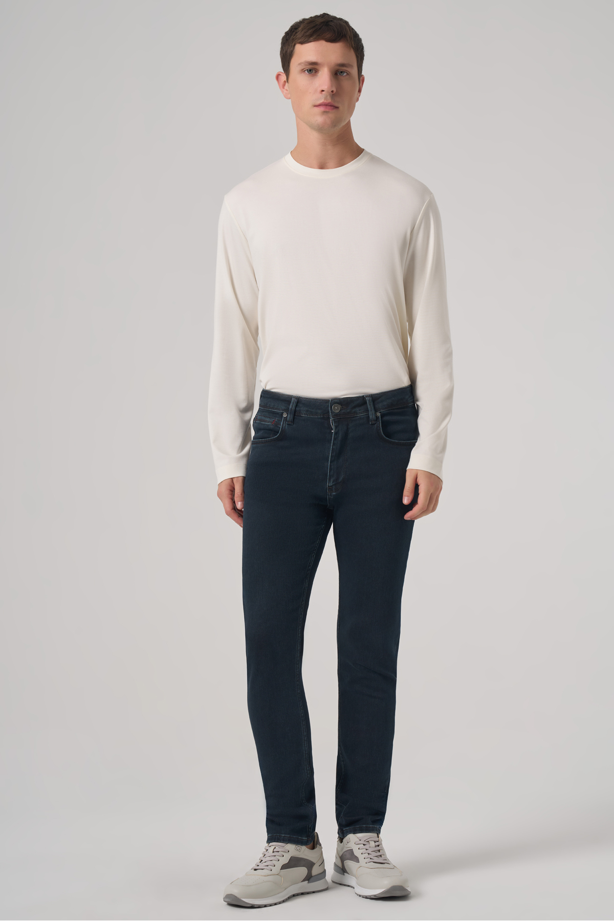 Morven Erkek Haki Denim 5 Cep Slim Fit Jean Kot Pantolon görsel 3