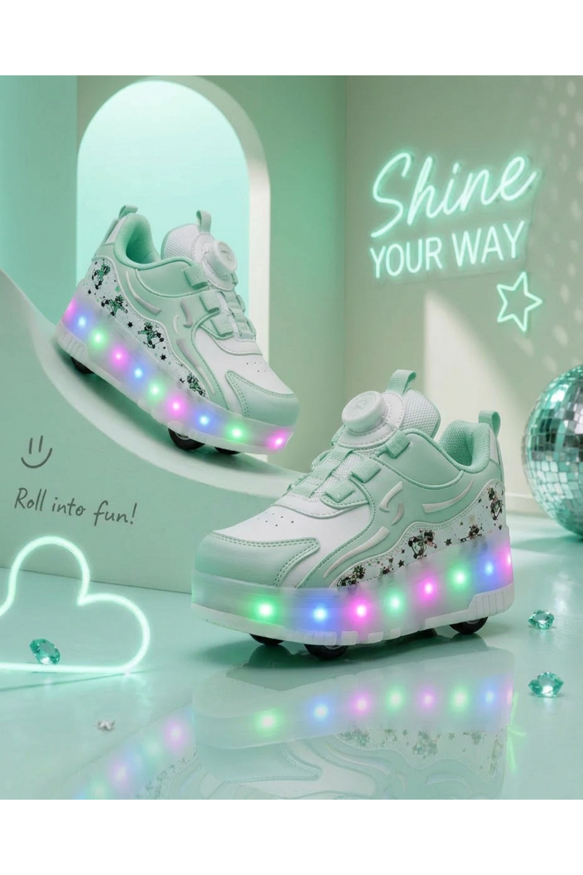Lighted Skating Shoes - Orthopedic Sole Children's Wheeled Shoes - Skating Shoes