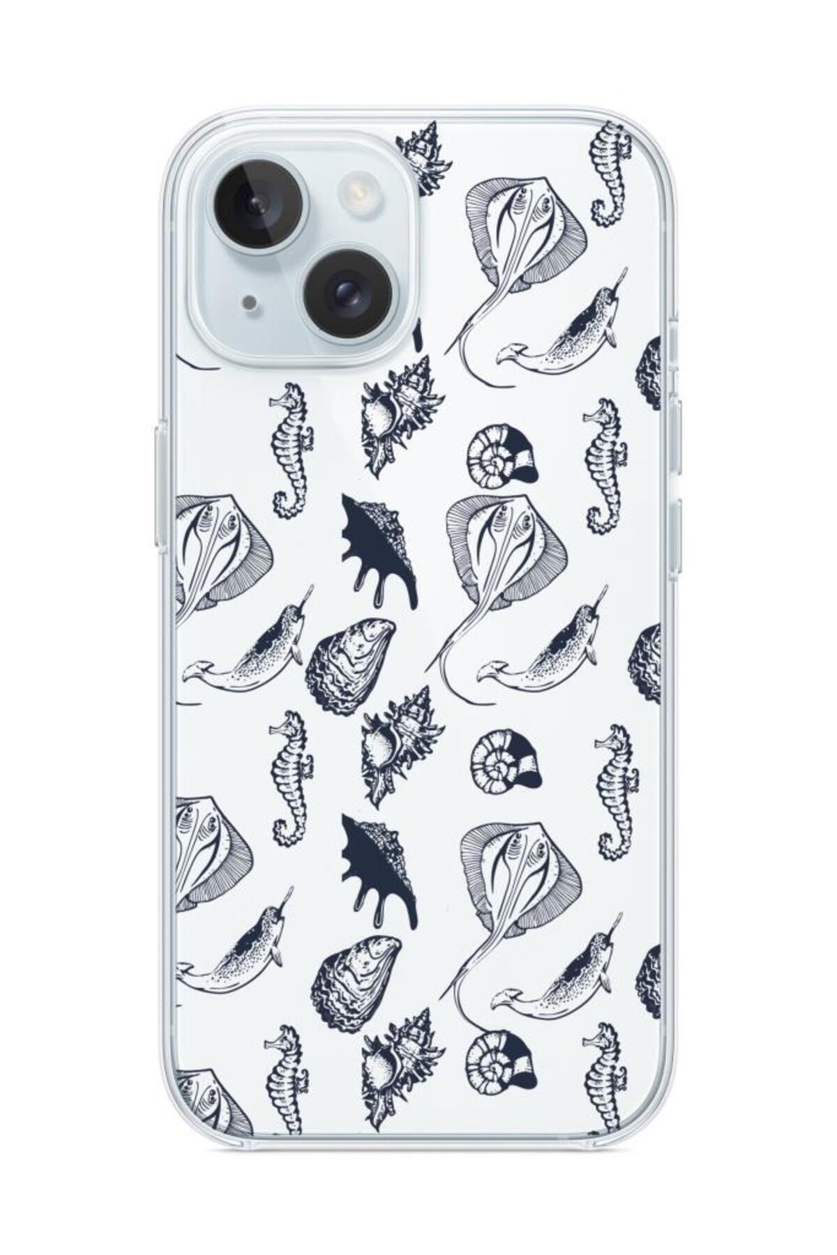Iphone 15 Compatible Patterned Clear Silicone Case