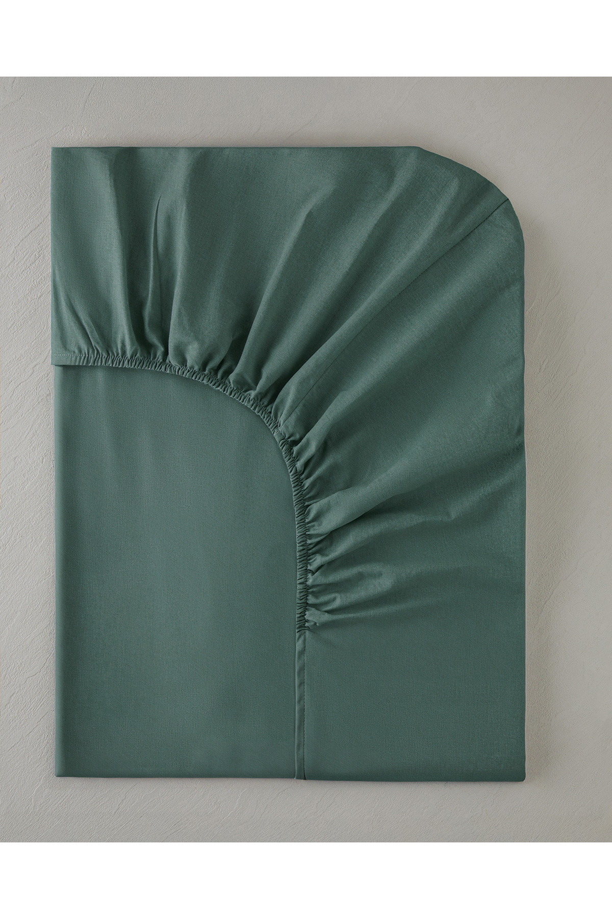 Novella Premium Pamuk Dokulu Tek Kişilik Plus Lastikli Çarşaf 120x200 cm Koyu Seledon