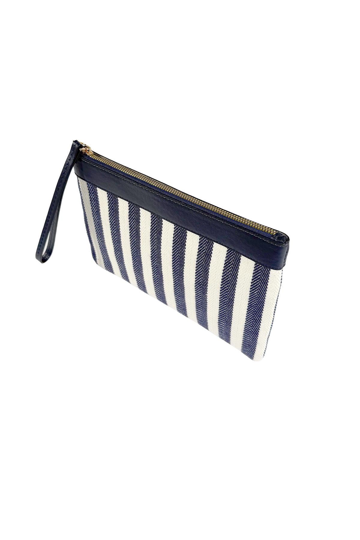 Sofia Kanvas Çizgili Kadın Portföy & Clutch El Çantası Lacivert