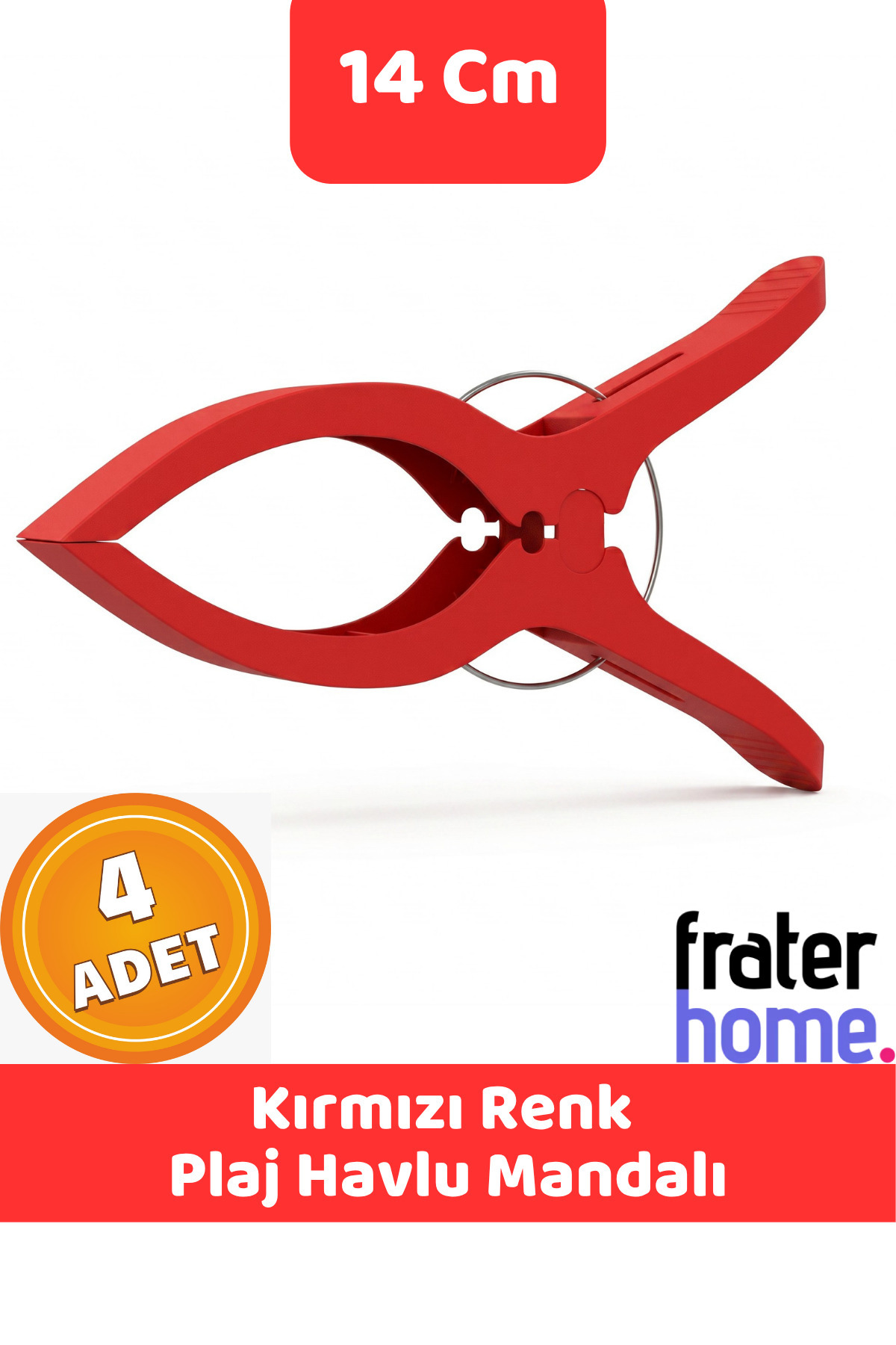 Red 4-Piece Large (14 cm) Beach Towel Latch Beach Towel Holder Towel Clip Sunbed Stabilizer
