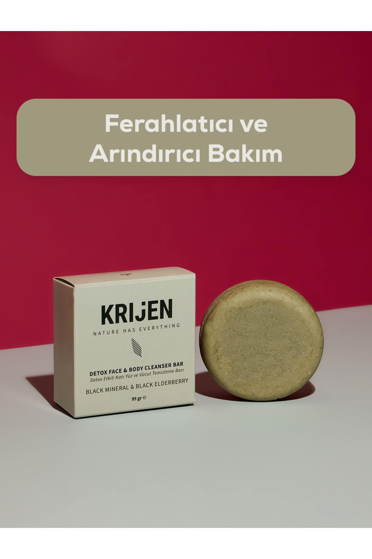 Detox Etkili Siyah Mineral & Kara Mürver Yüz Ve Vücut Temizleme Barı 95 gr — BLACKMINERAL — تصویر 2 از 5