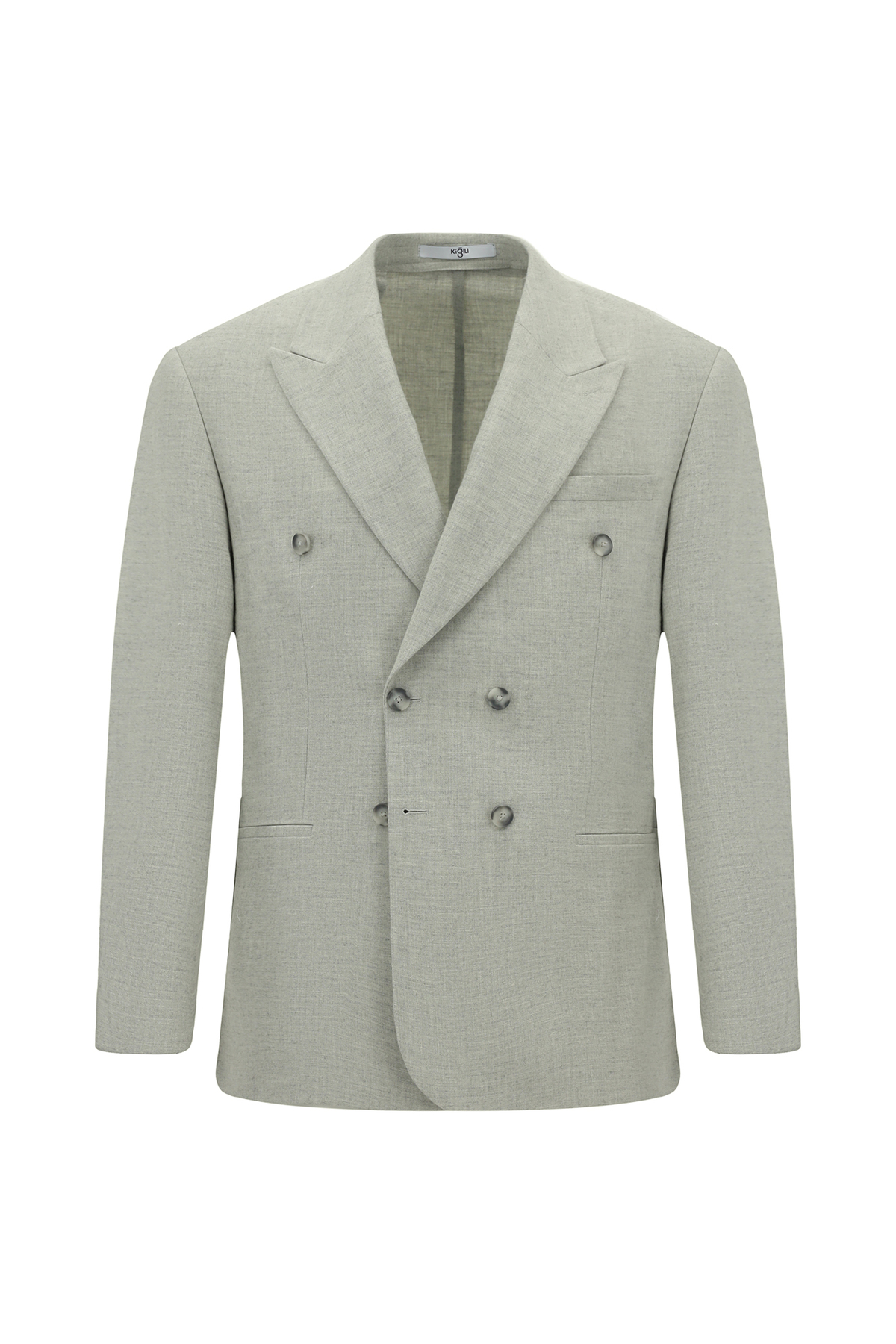 Kiğılı 6 Drop Milano Full Oversize Fit Tam Oversize Kesim Sivri Yaka Yünlü Astarsız Kruvaze Takım Elbise görsel 2