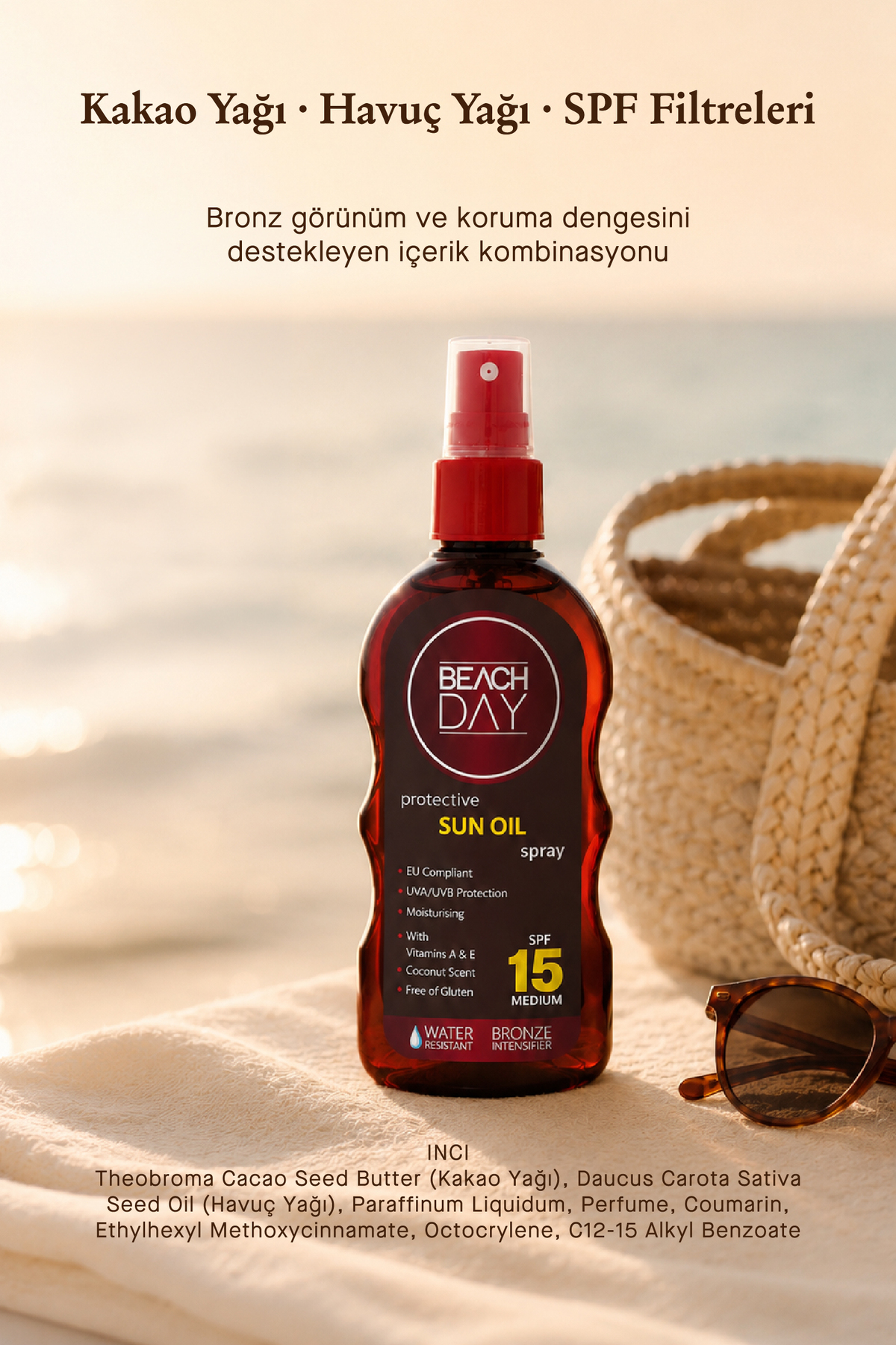 15f Bronzlaştırıcı & Koruyucu Güneş Yağı 150 ml Sprey 8699375048001 — BD05 — تصویر 7 از 9