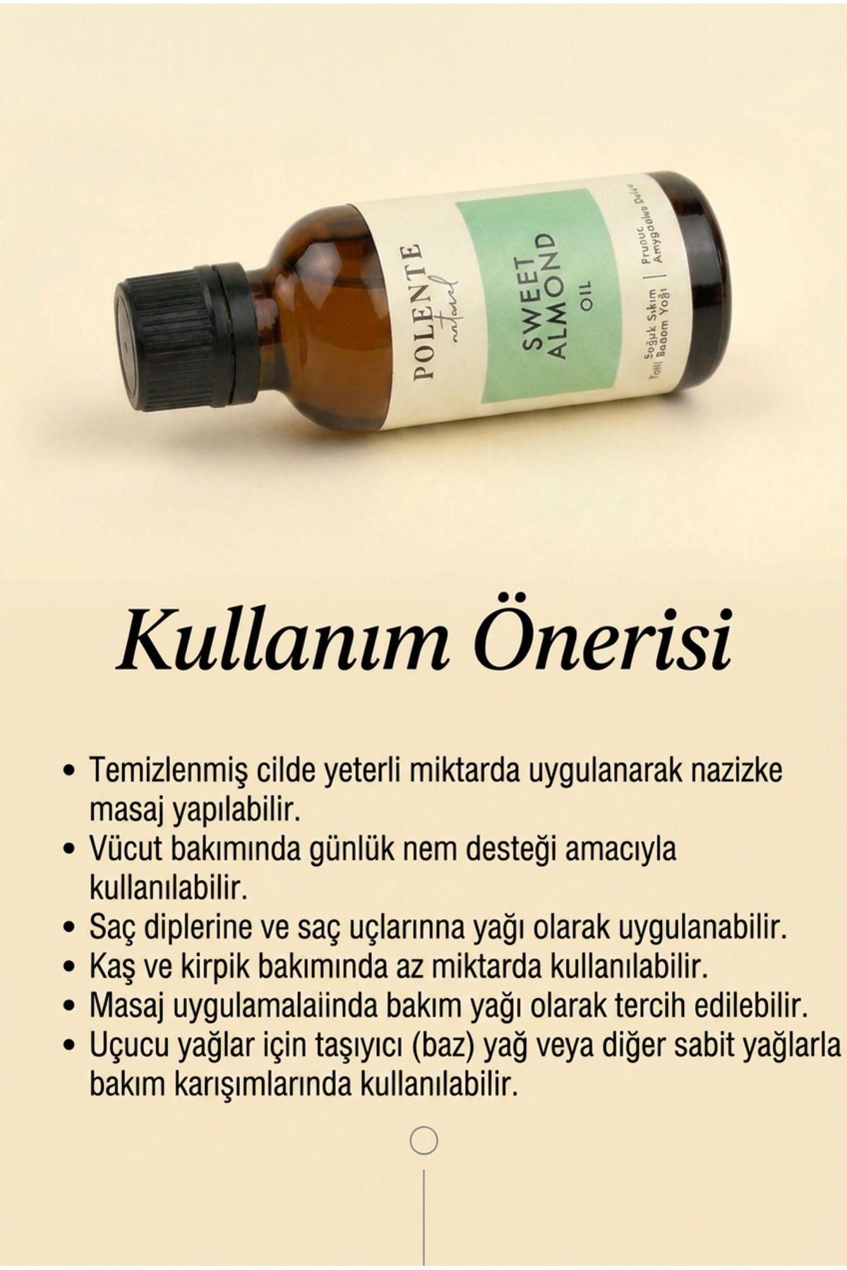 Tatlı Badem Yağı - Soğuk Sıkım (50 ml) — Prunus Amygdalus Dulcis Oil — تصویر 5 از 5