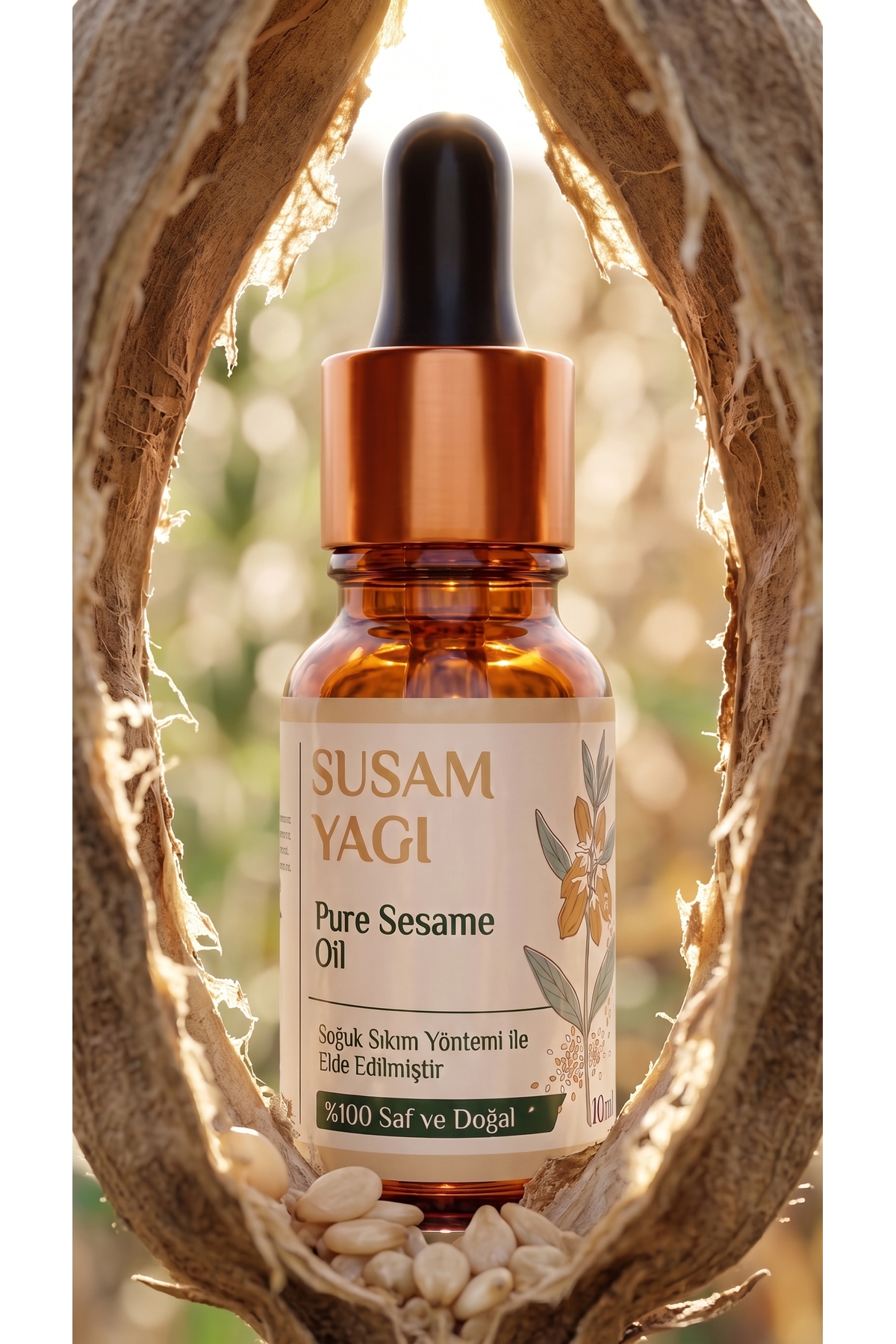 Susam Yağı 10 ml / Soğuk Sıkım / %100 Saf Ve Doğal / Sesame Seed Oil — A1-Susam-yag-10 — تصویر 3 از 8