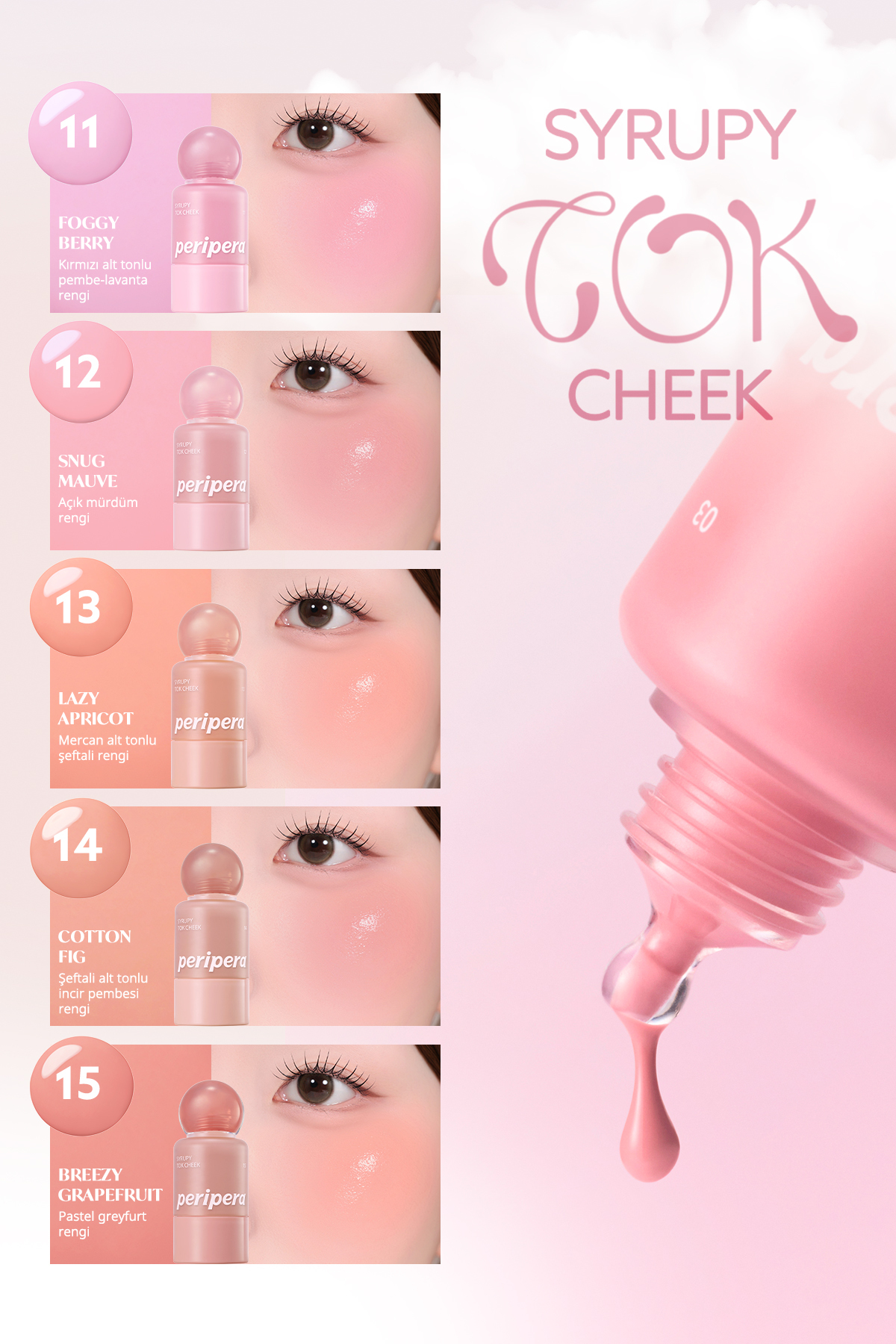 İnce Yapılı, Ciltle Bütünleşen, Pigmentli Likit Allık Syrupy Tok Cheek (10 Pale Lavender) — صورتی 111636 — تصویر 7 از 9