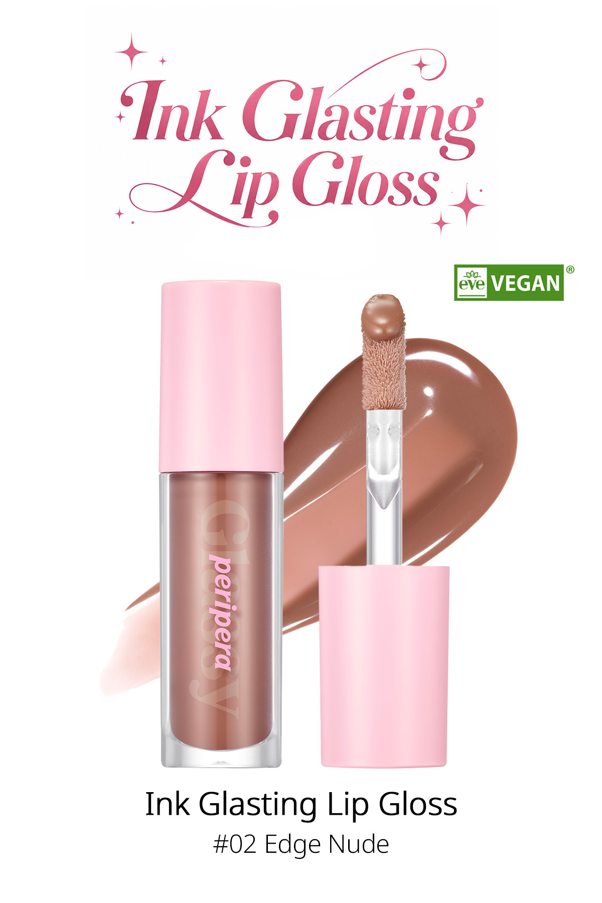 Dudaklara Dolgun ve Işıltılı Görünüm Sunan Gloss PERIPERA Ink Glasting Lip Gloss (2 Edge Nude) — صورتی 5568