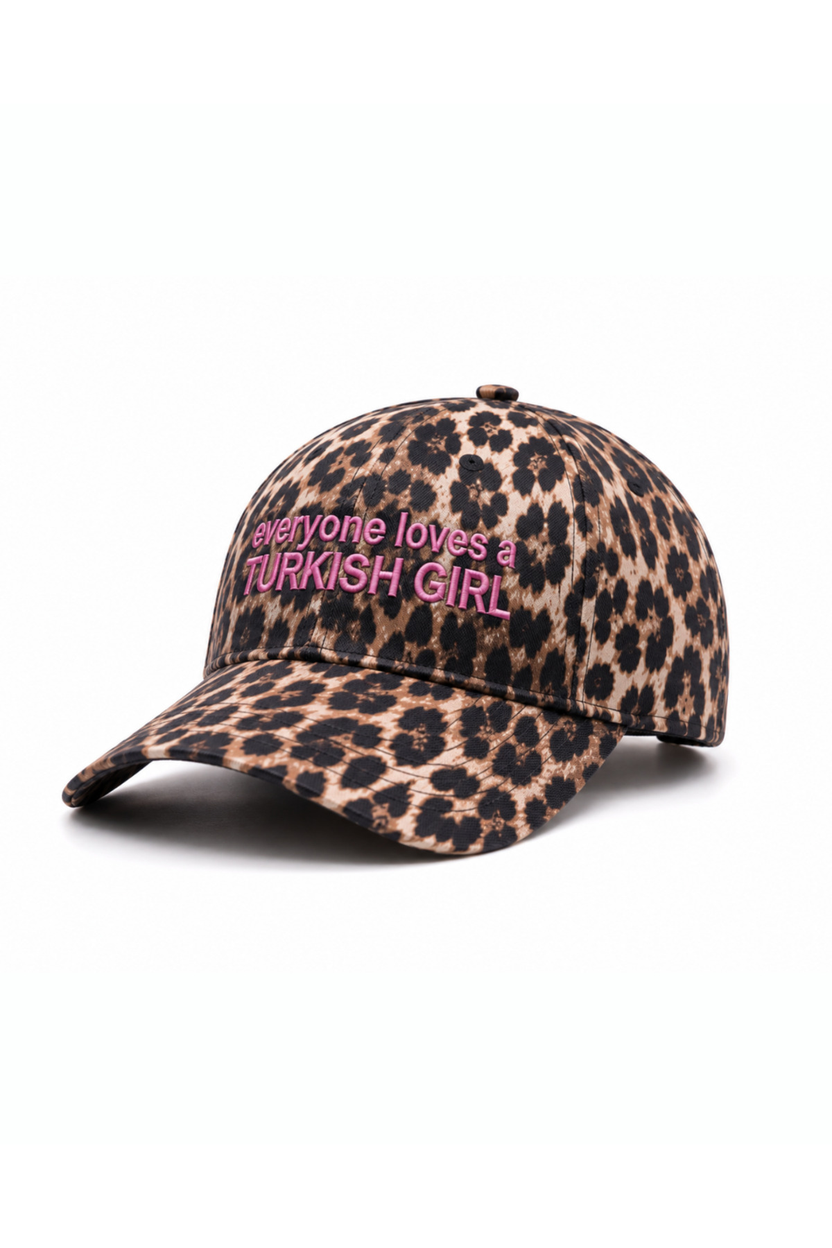 Tresore Everyone Loves A TURKISH GIRL Leopar Desenli Nakışlı Şapka / Turkish Girl Baseball Cap Kep Şapka görsel 2