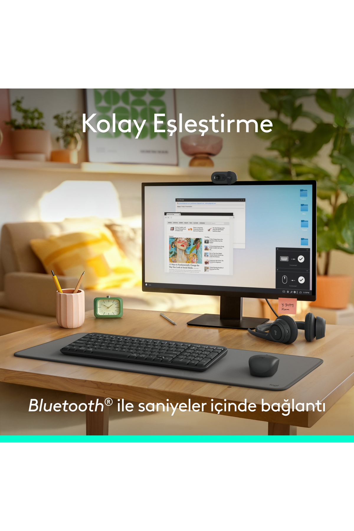 کیبورد بلوتوث بی‌سیم تمام‌ابعاد کمپکت ترک Q، مشکی