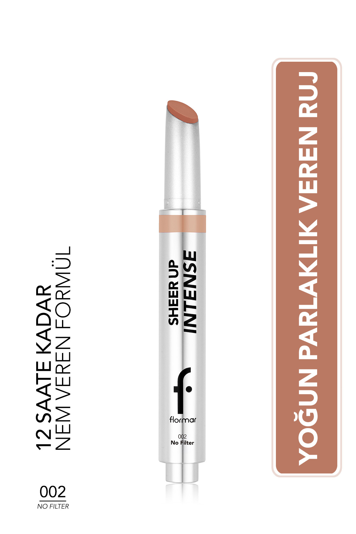 Flormar Sheer up Intense Creamy Textured Shiny Finish Gel Lipstick - 002 No Filter
