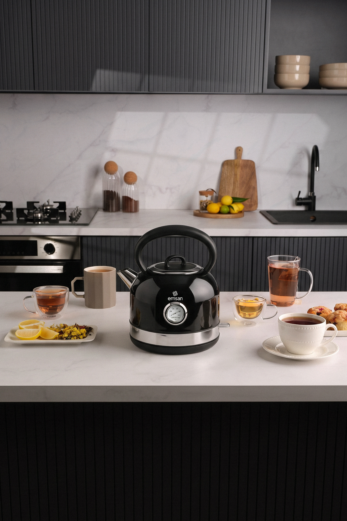 Emsan Retro Su Isıtıcısı 2202 Retro 2,2L Siyah 2200W