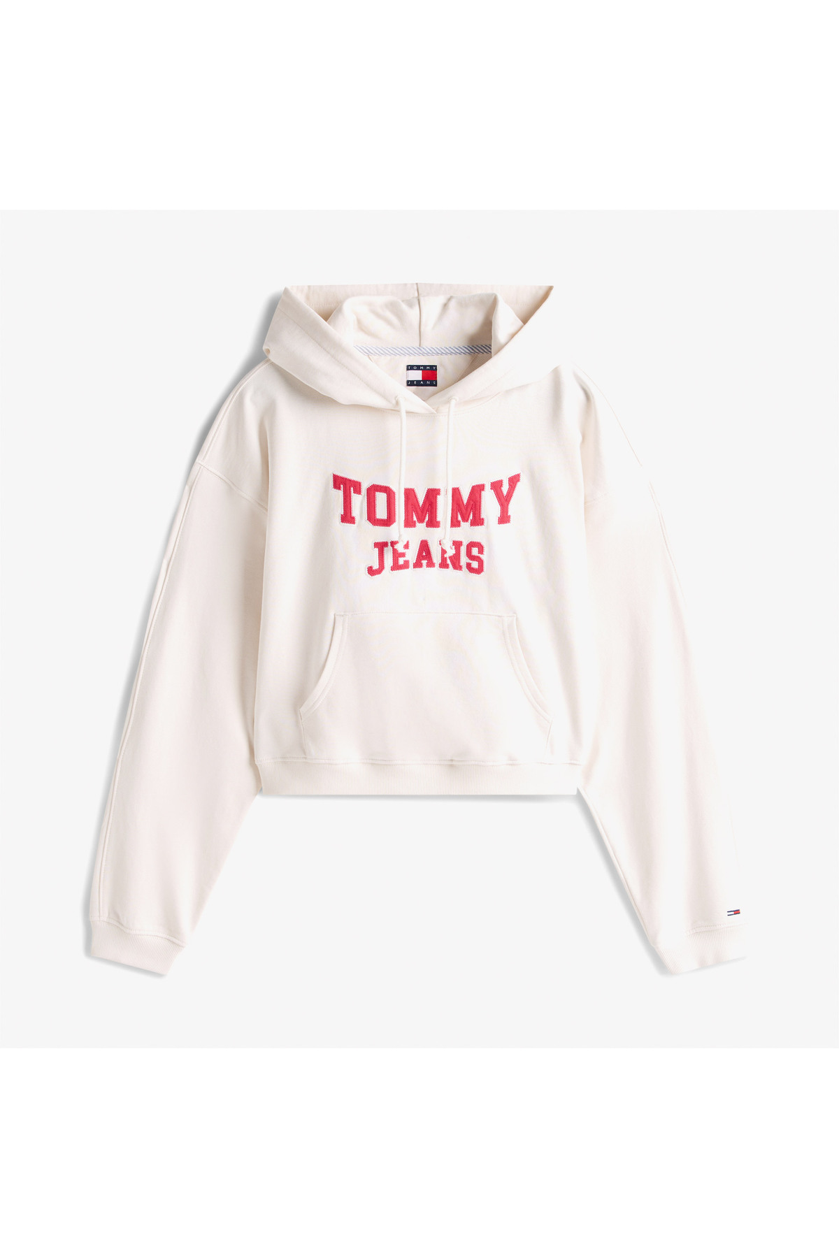 هودی زنانه Tommy Jeans مدل Crop Varsity رنگ سفید