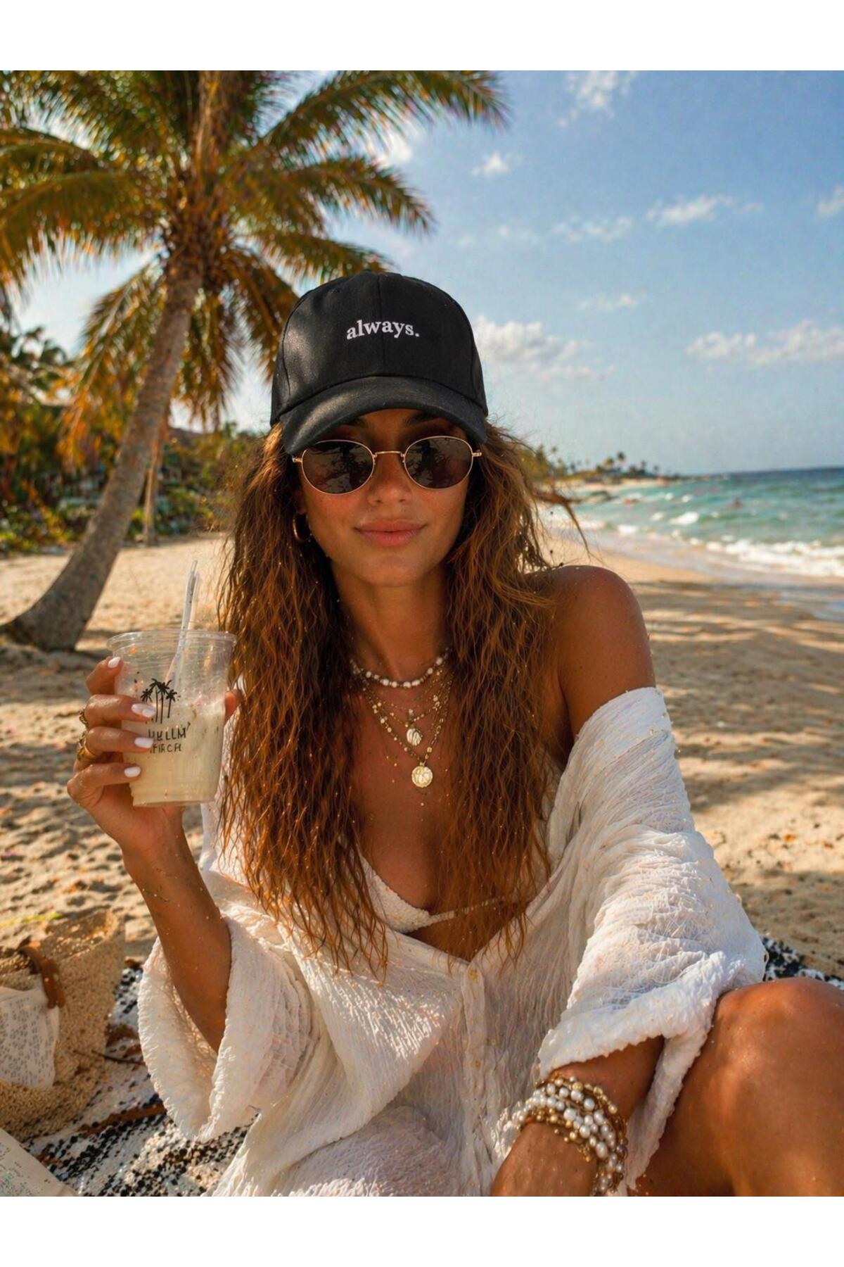 sf collection Unisex Always Yazı Baskılı Spor Şapka, Ayarlanabilir Pamuklu Cap Günlük Kombin Şapkası görsel 3