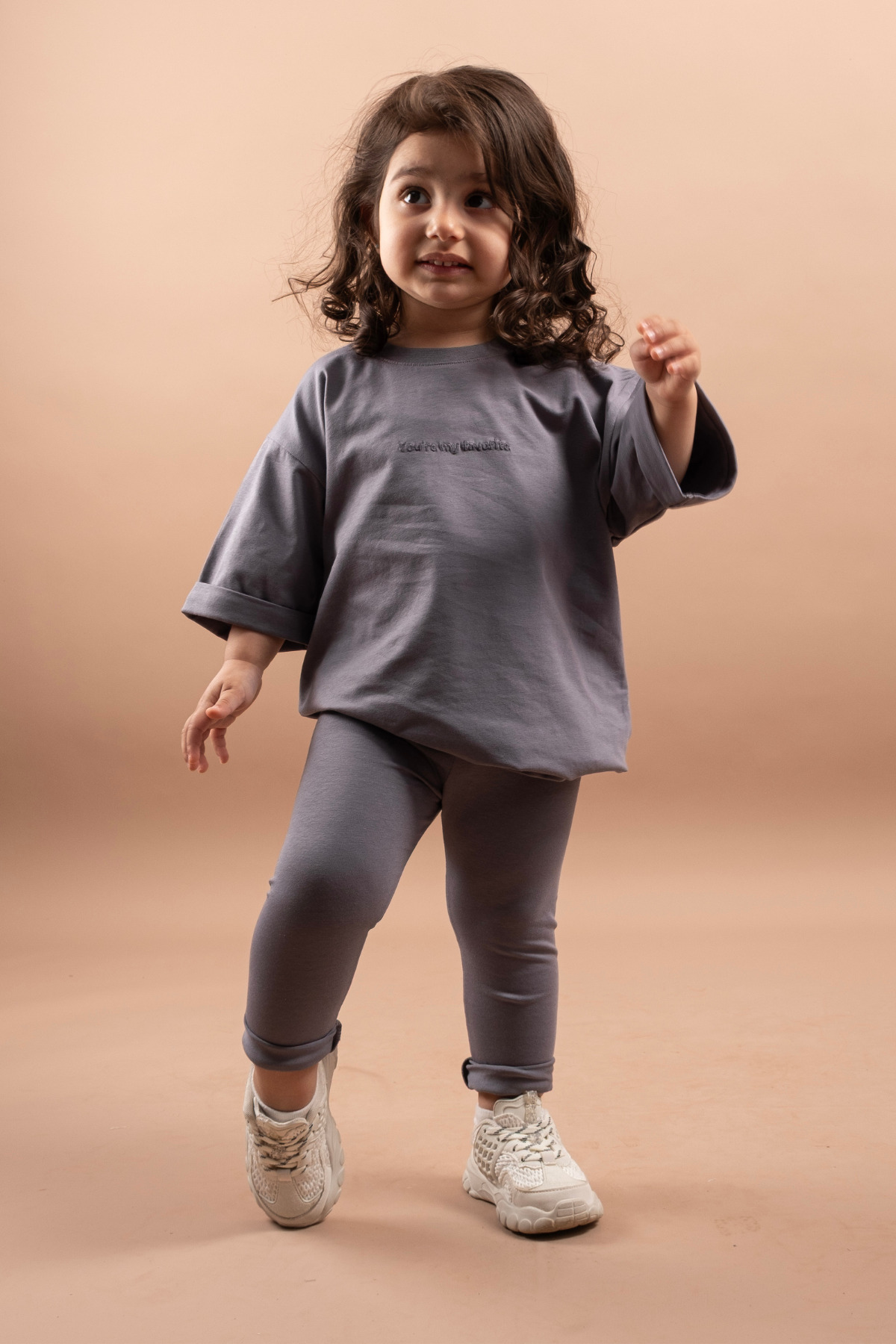 Girls Embroidered Oversize T-Shirt-Tunic Leggings Set 100% Cotton 1-6 Years