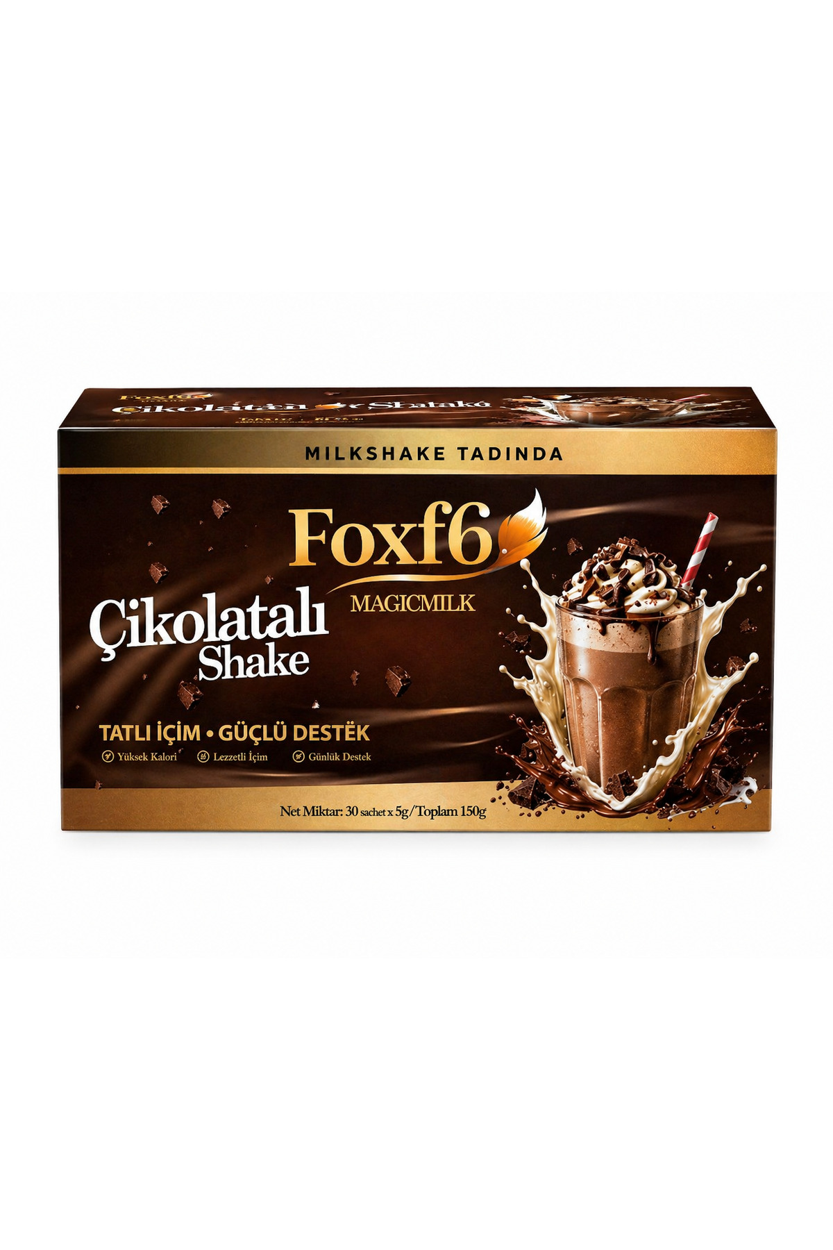 milkcocoa出品 Foxf6 Magic Milk Çikolatalı Shake 30 Saşe | Milkshake Tadında