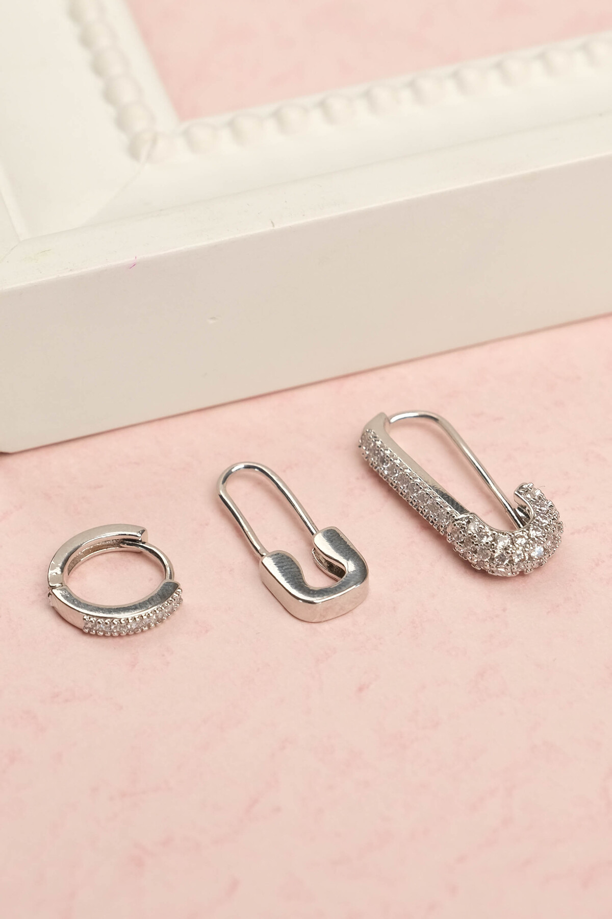3-Piece Needle Steel Earrings