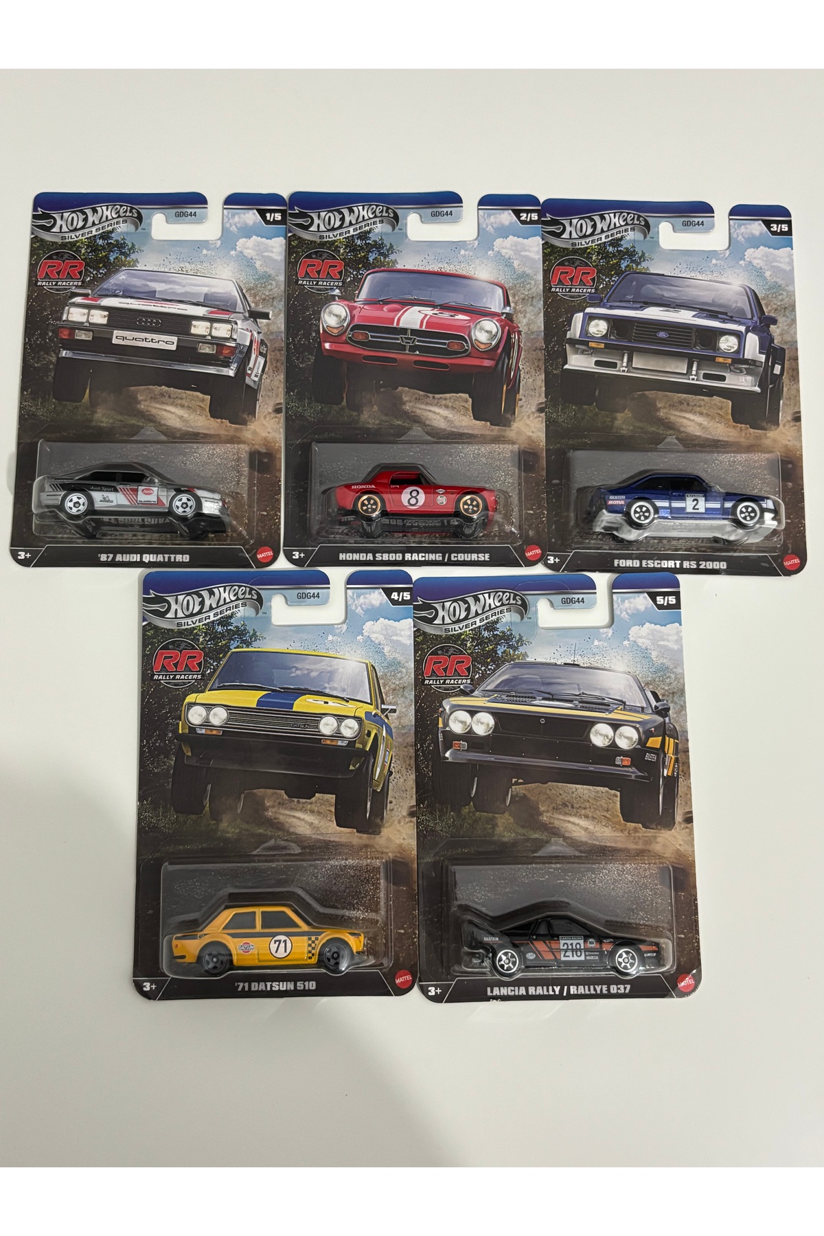 HOT WHEELS -GDG44 Silver Series Rally Racers Set 5li Audi Honda