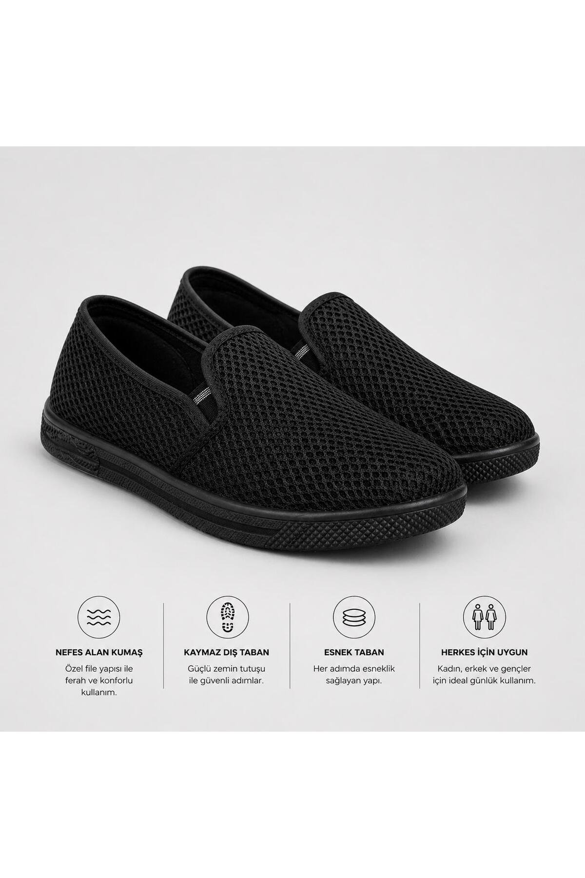 crybrands CRYB Günlük Rahat Hafif Fileli Unisex Spor Ayakkabı, Kaymaz Taban Slip-On görsel 2