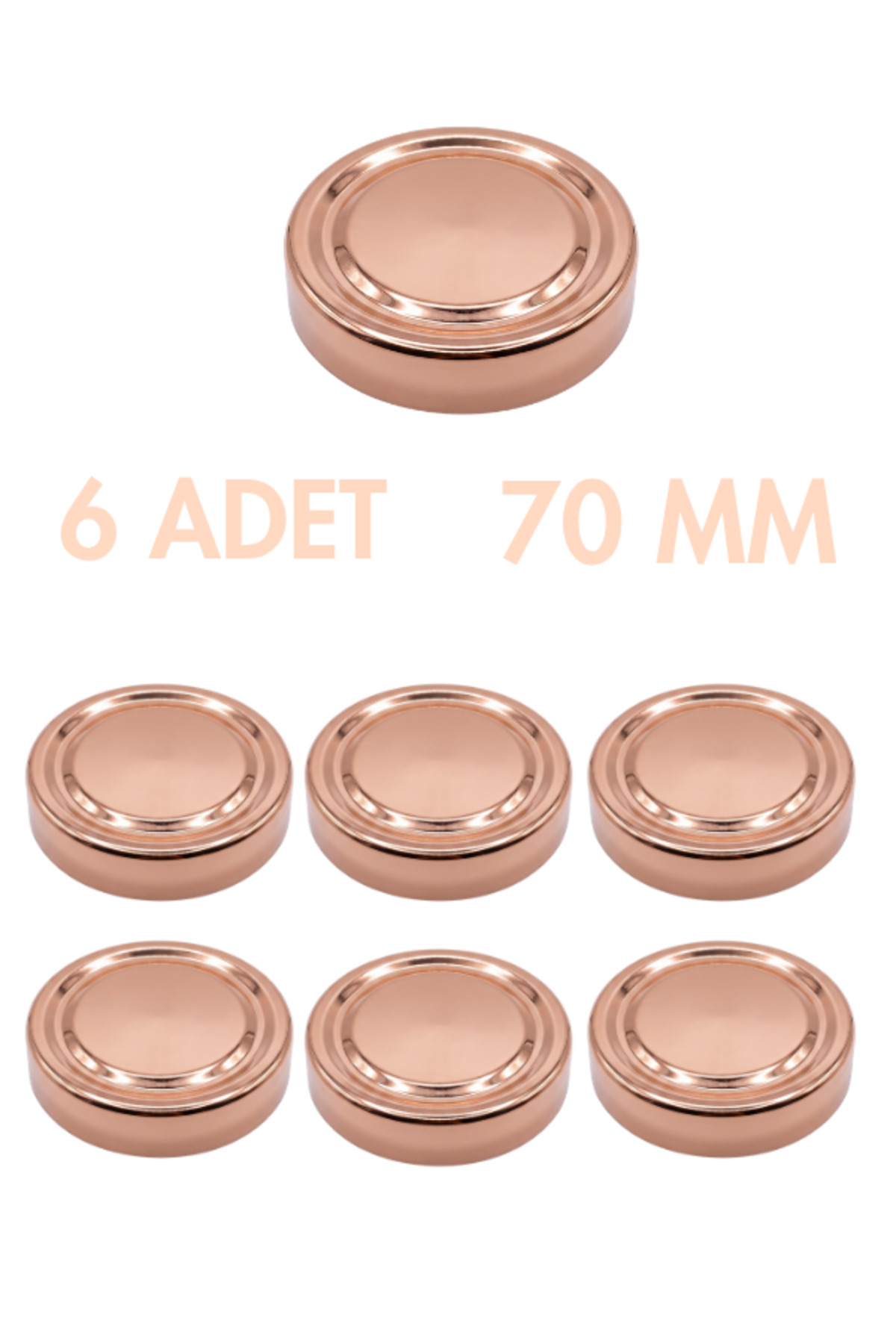 6 x Deep Bronze Metal Ergo Baby Food Jam Peanut Butter Jar Lid – 70 mm (compatible with 255 cc-350 cc-545 cc jars)