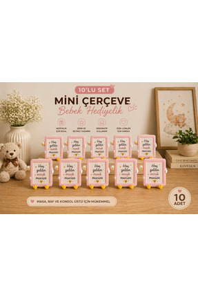 MSVstudio3d 10 Adet küçük boy Çerçeve Bebek Hediyelik Seti – Baby Shower & Ye...