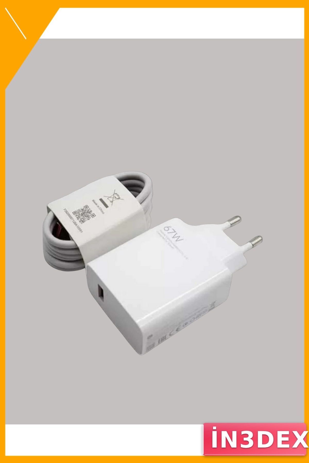 Turbo Hızlı Şarj Adaptörü 67W Type-C Kablo Seti Güvenli