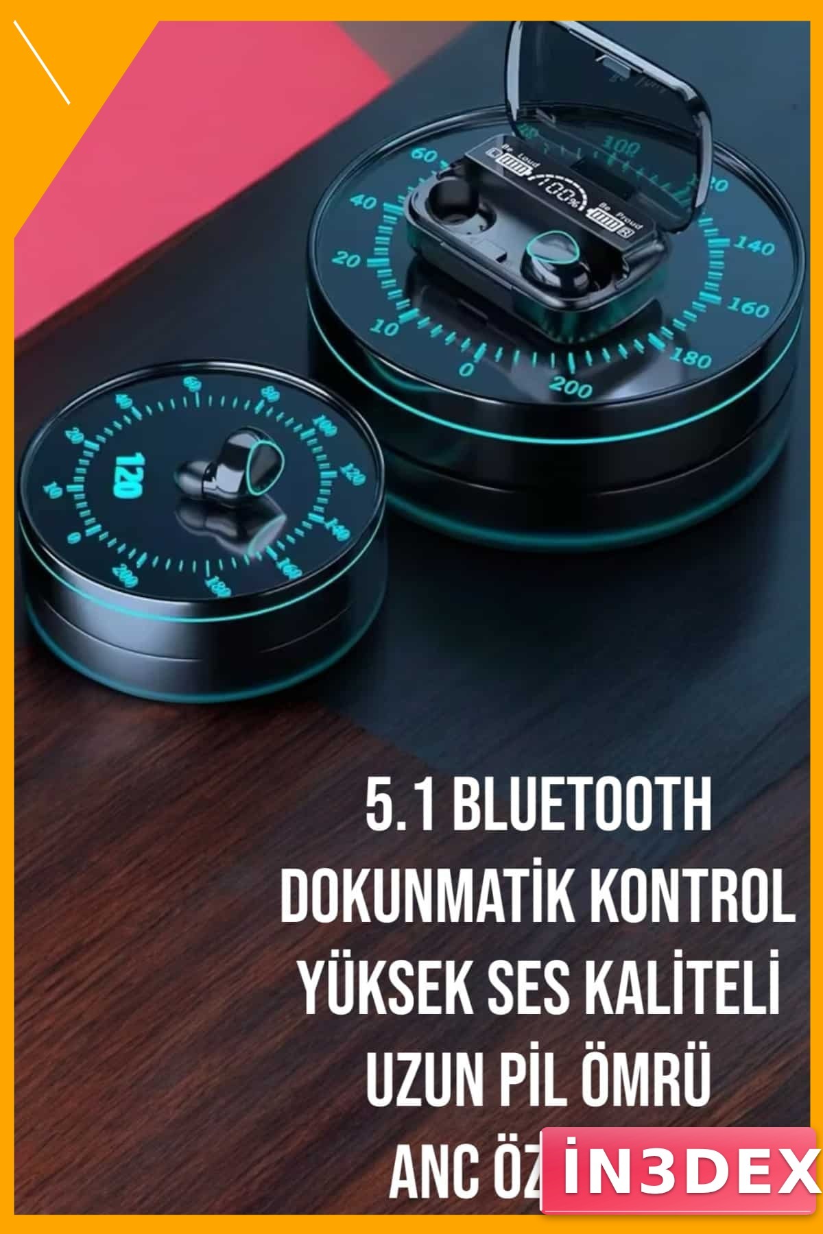 Kablosuz Kulak İçi Kulaklık IPX4 Suya Dayanıklı Bluetooth 5.3 40 Saat Pil