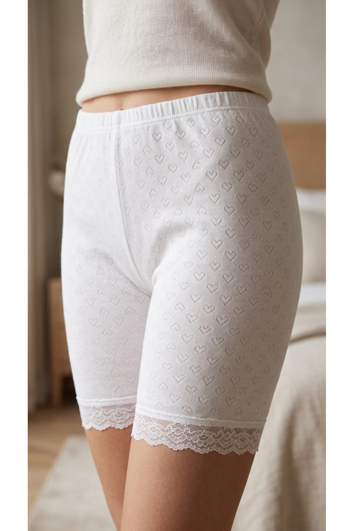 Alduja 6-Piece Set of Women's 100% Cotton Lace Trim Boyshorts