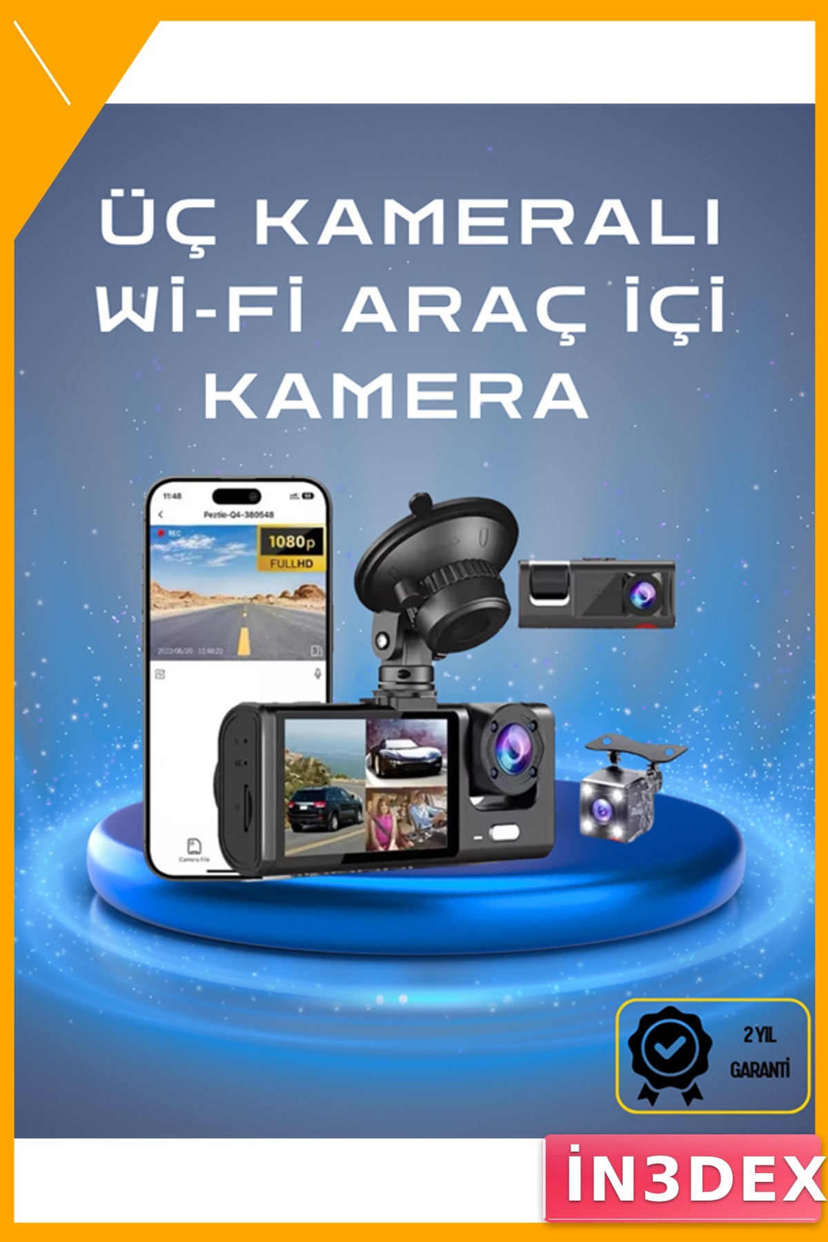 1080p Full HD Araç İçi Kamera G-Sensörlü Gece Görüşlü