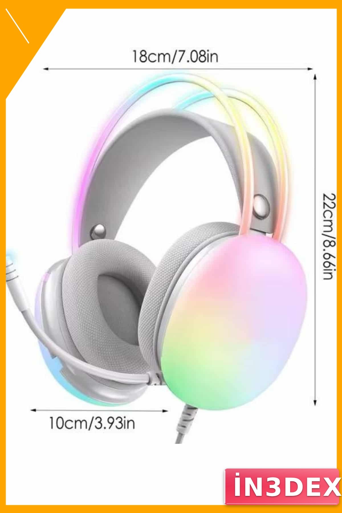 Kablosuz Bluetooth Kulaklık 40mm Sürücü RGB Işıklı Uzun Pil Ömrü