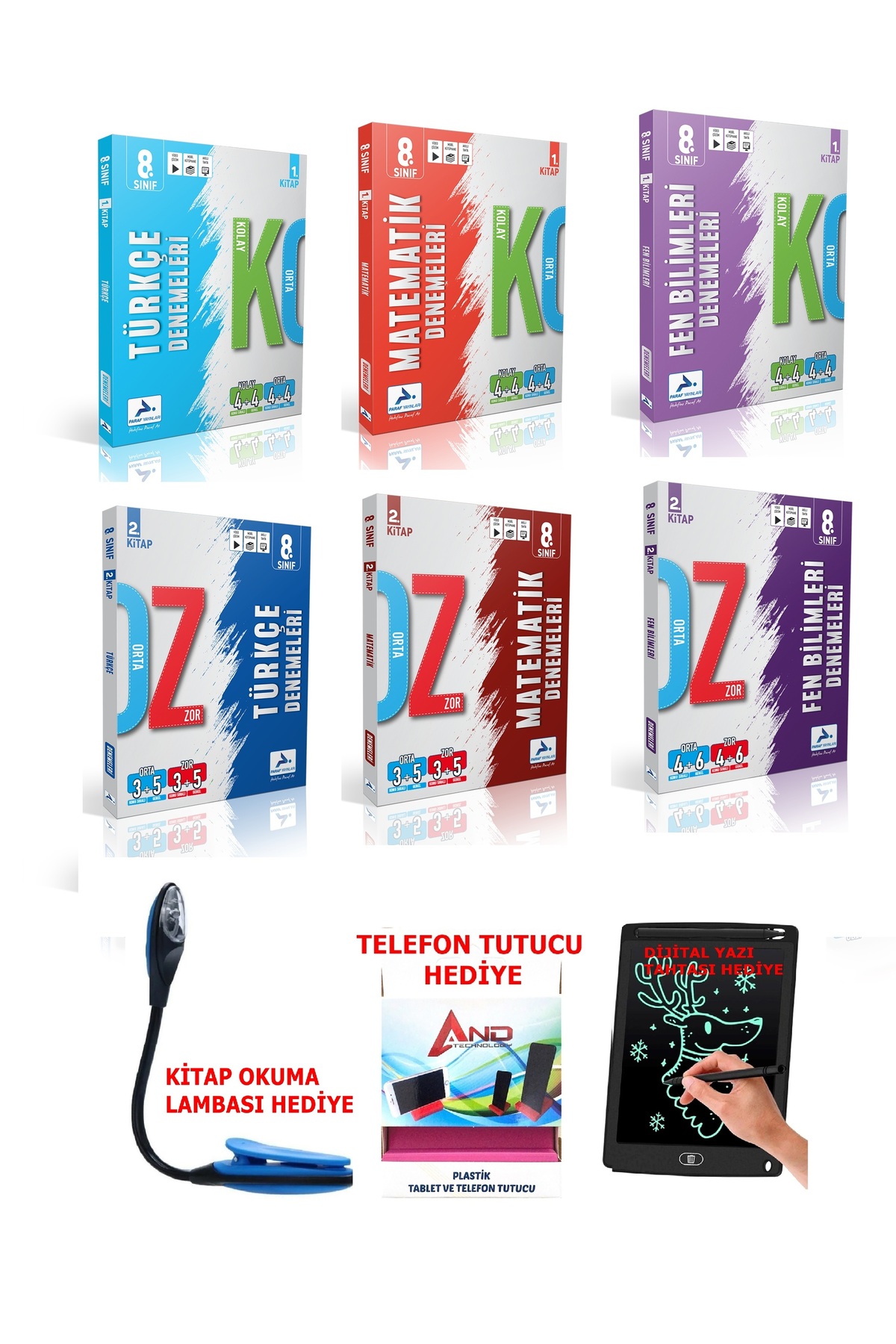 Paraf Yayınları 2026 LGS Türkçe-Matematik-Fen ( Kolay-Orta-Zor