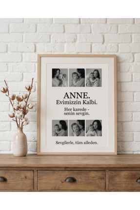 ANATOLİA TASARIM Kişiye Özel Fotoğraflı Anne Temalı Ahşap Çerçeveli Fotoğraf ...