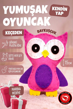 Olur o zaman Kendin Yap Baykuş Figürlü Keçe Dikiş Seti - Eğitici Çocuk El İşi...