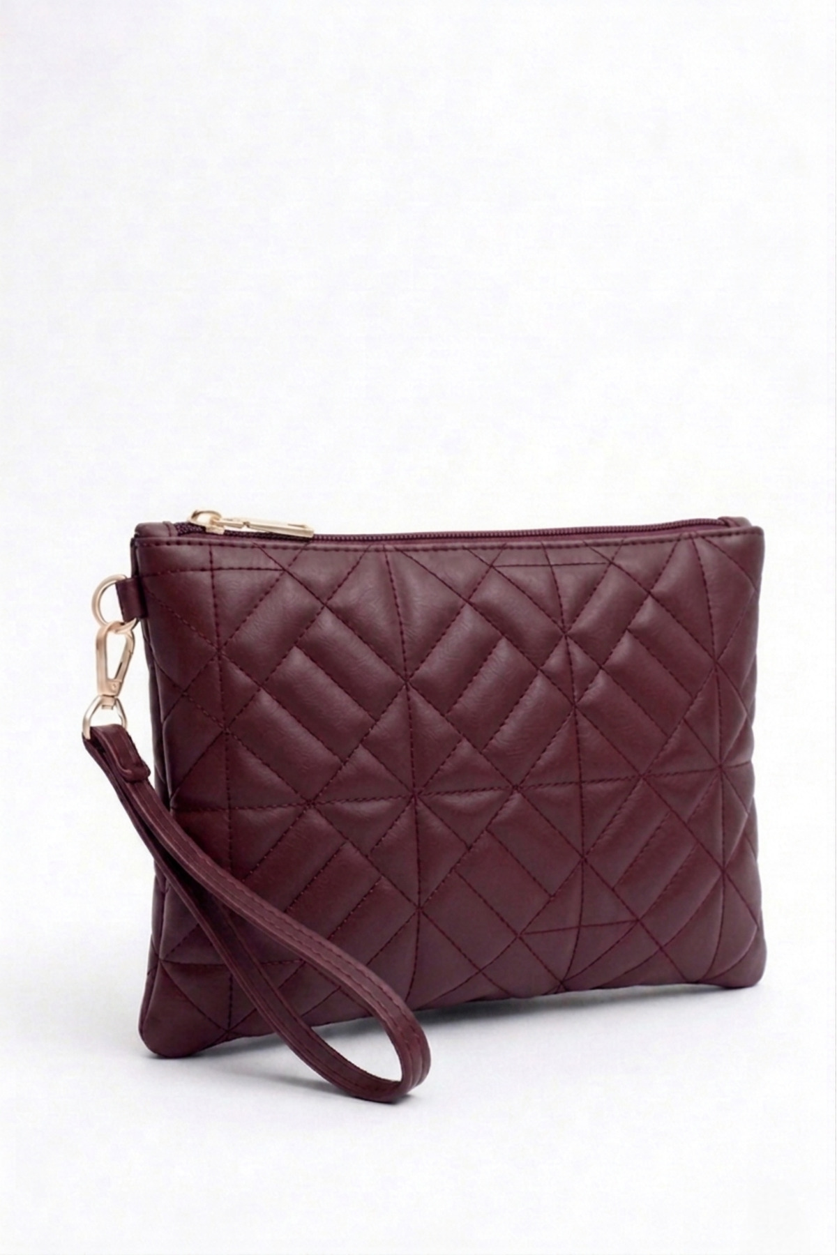 Bagfoni Grafina Bordo Geometrik Desenli Portföy Clutch El Çantası 25x19 Cm görsel 2