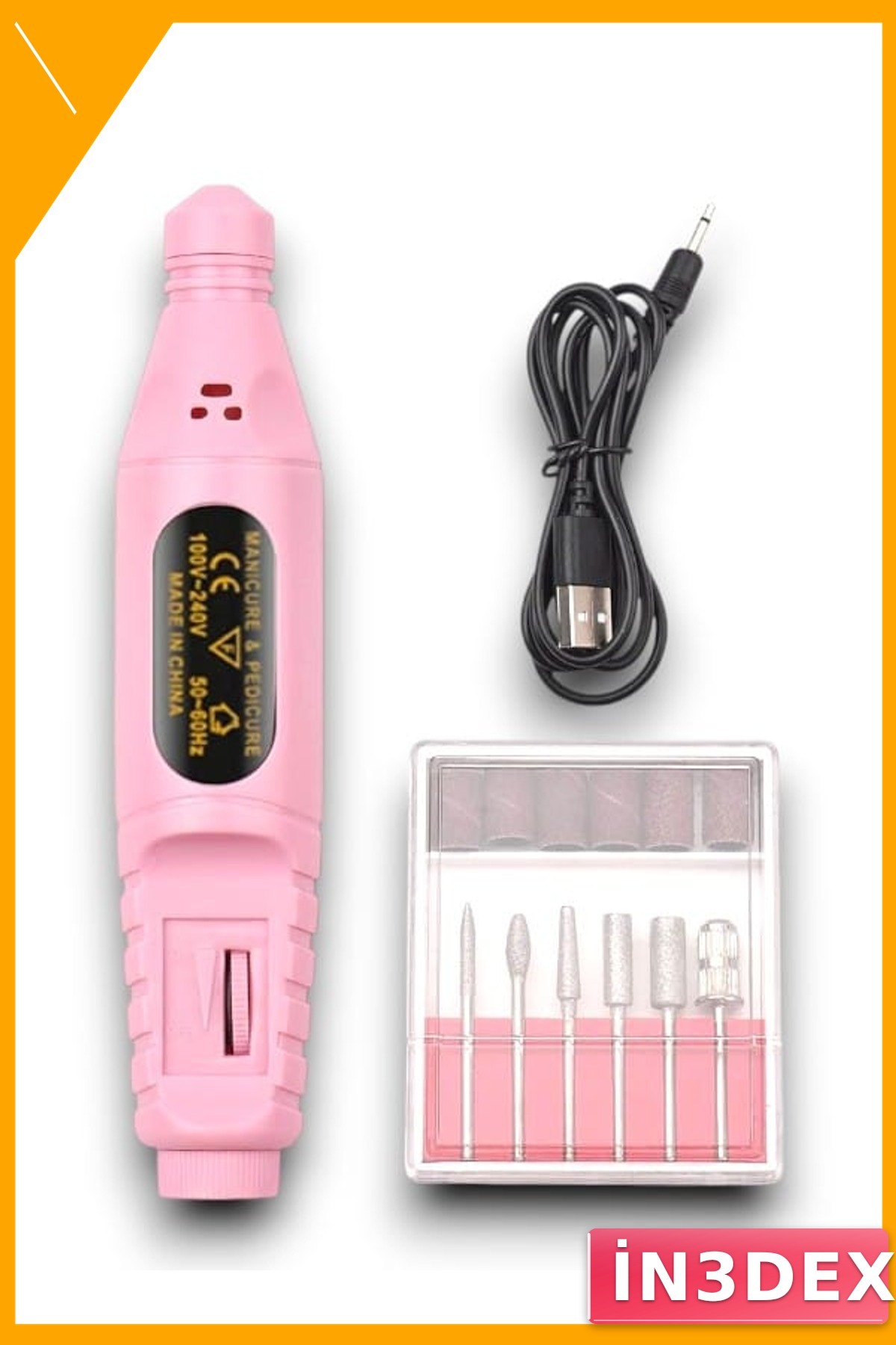 Elektrikli Tırnak Matkap Makinesi 3000-99000 RPM USB Şarjlı Pembe