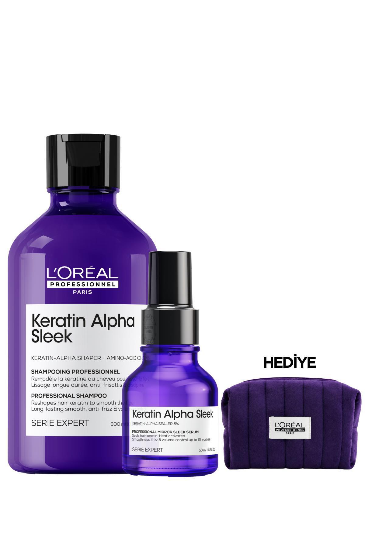 L'oreal Professionnel Serie Expert Keratin Alpha Sleek Düzleştirici ve Elektriklenme Karşıtı Bakım Seti — 3474637335748S1