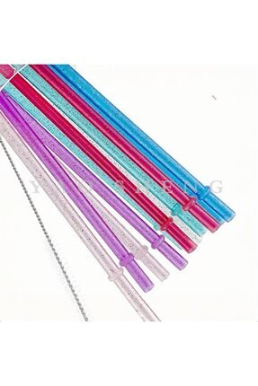 Derinify 4'lü Halkalı Simli Tritan Pipet Seti + Temizleme Fırçası - 40OZ Stan...