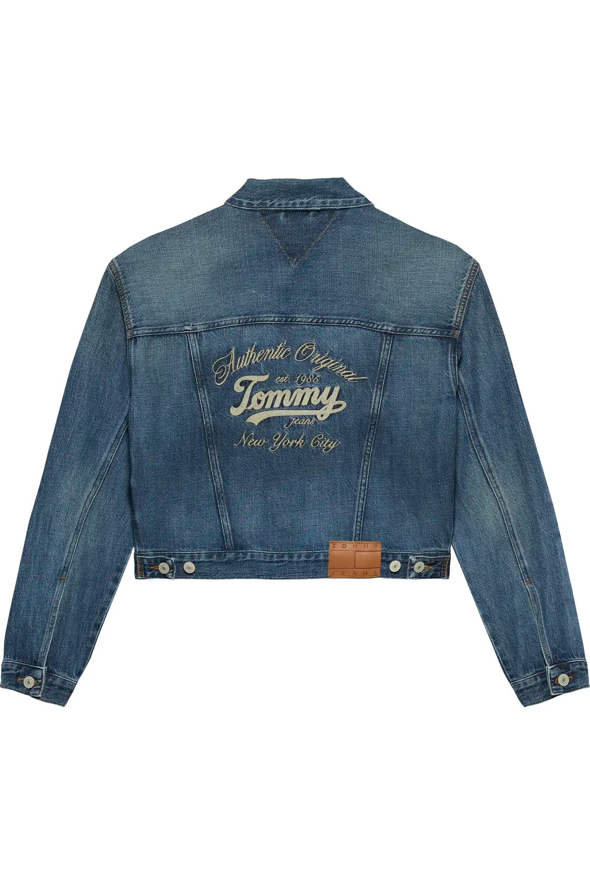 Tommy Hilfiger PLEATED TRUCKER JACK, 1A5 Mavi Kadın Kot Ceket görsel 2