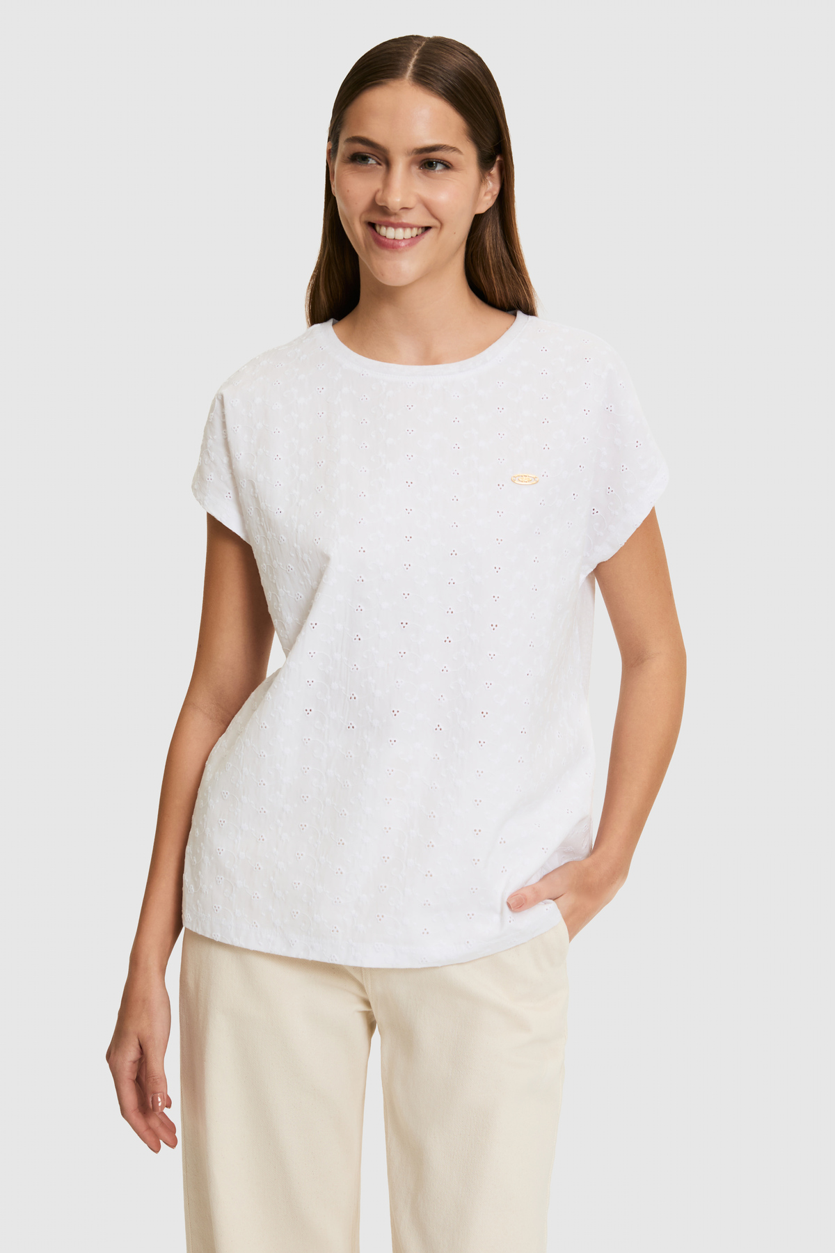 U.S. Polo Assn. Weißes Damen-T-Shirt 50323550-VR013