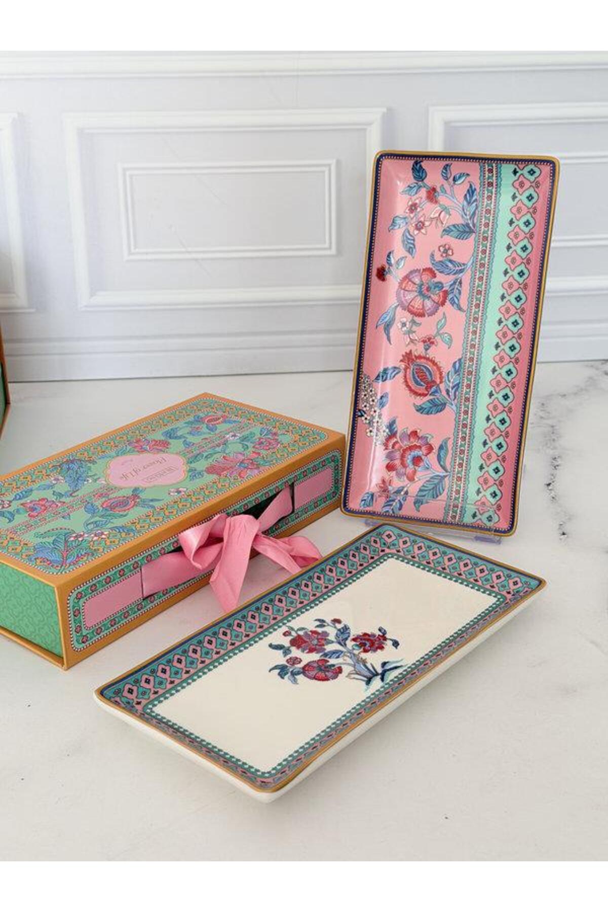 Porcelain Rectangular Serving Plate 26 Cm 2 Pieces Life