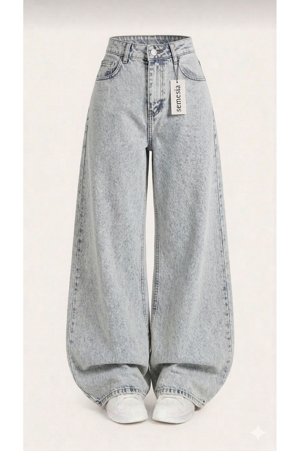 Semesia  Salaş Cepli Bol Kesim Baggy Retro Jeans