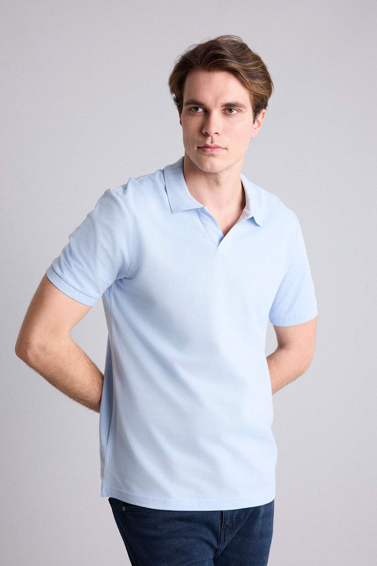 Defacto 100% Cotton Regular Fit Short Sleeve Polo T-Shirt H7625Ax26Sm
