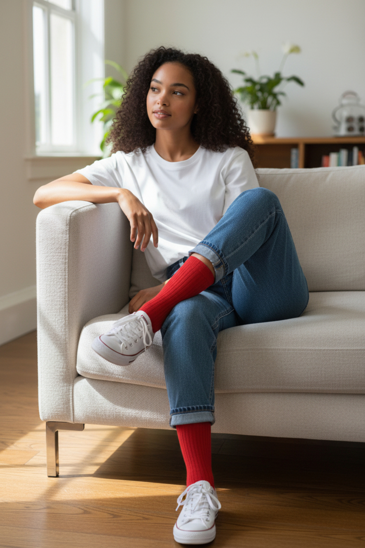 Socks Stores 6 Çift Unisex Pamuklu Soket Çorap - Kırmızı Renkli Tenis Boy Çorap görsel 5