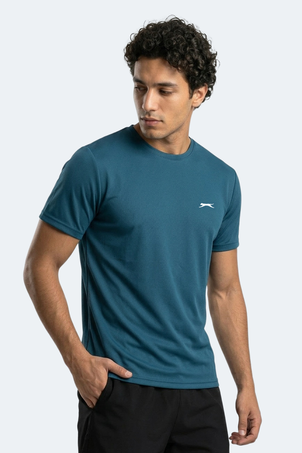 Slazenger HAUNTED I Erkek Petrol Tişört görsel 7