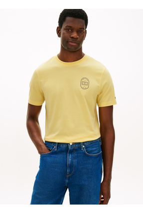 Tommy Hilfiger Sarı Erkek T-Shirt MW0MW42364ZF0_BRAND LOVE ROUNDEL TE