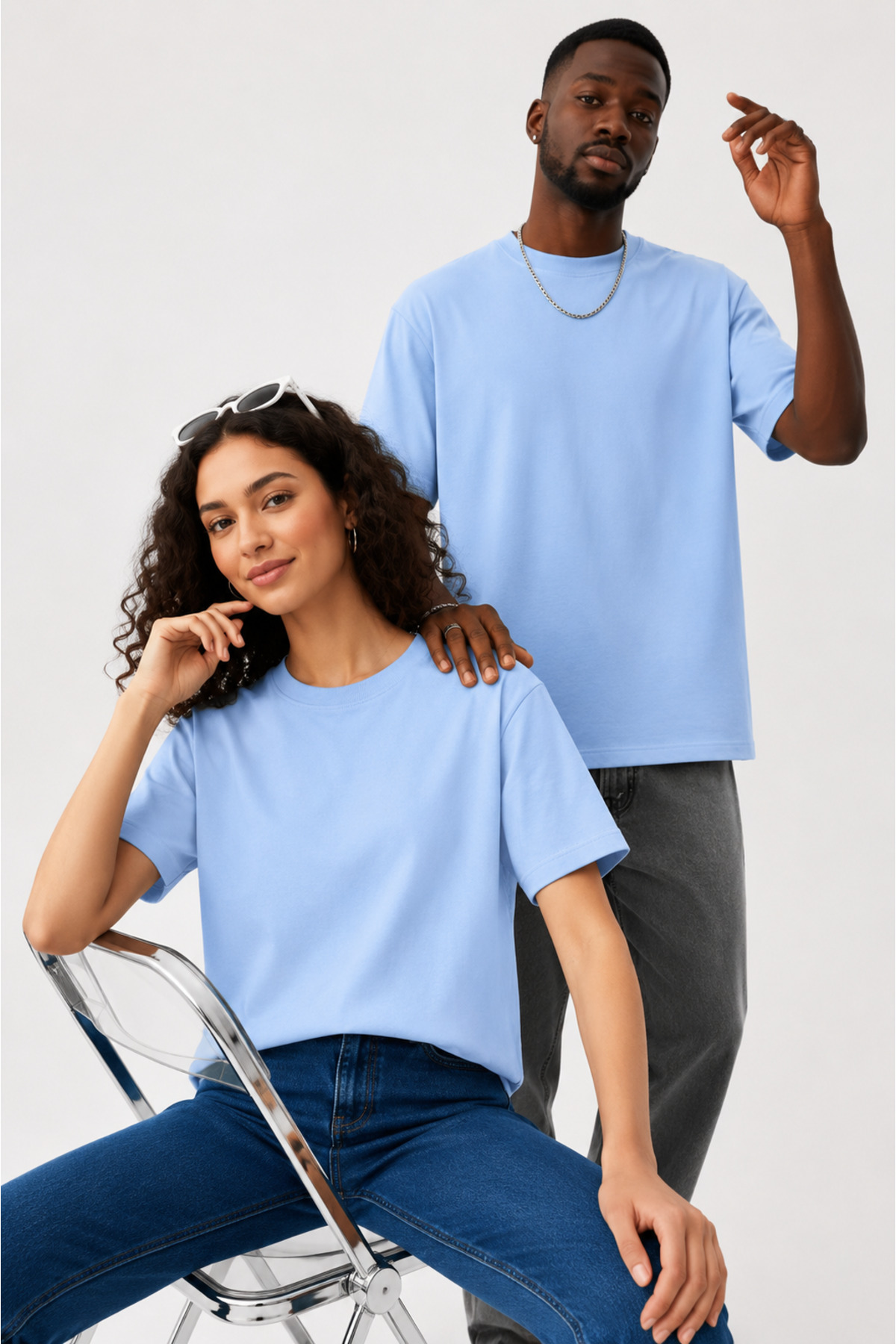 LORVEX Tricou oversize pentru bărbați și femei, 100% bumbac
