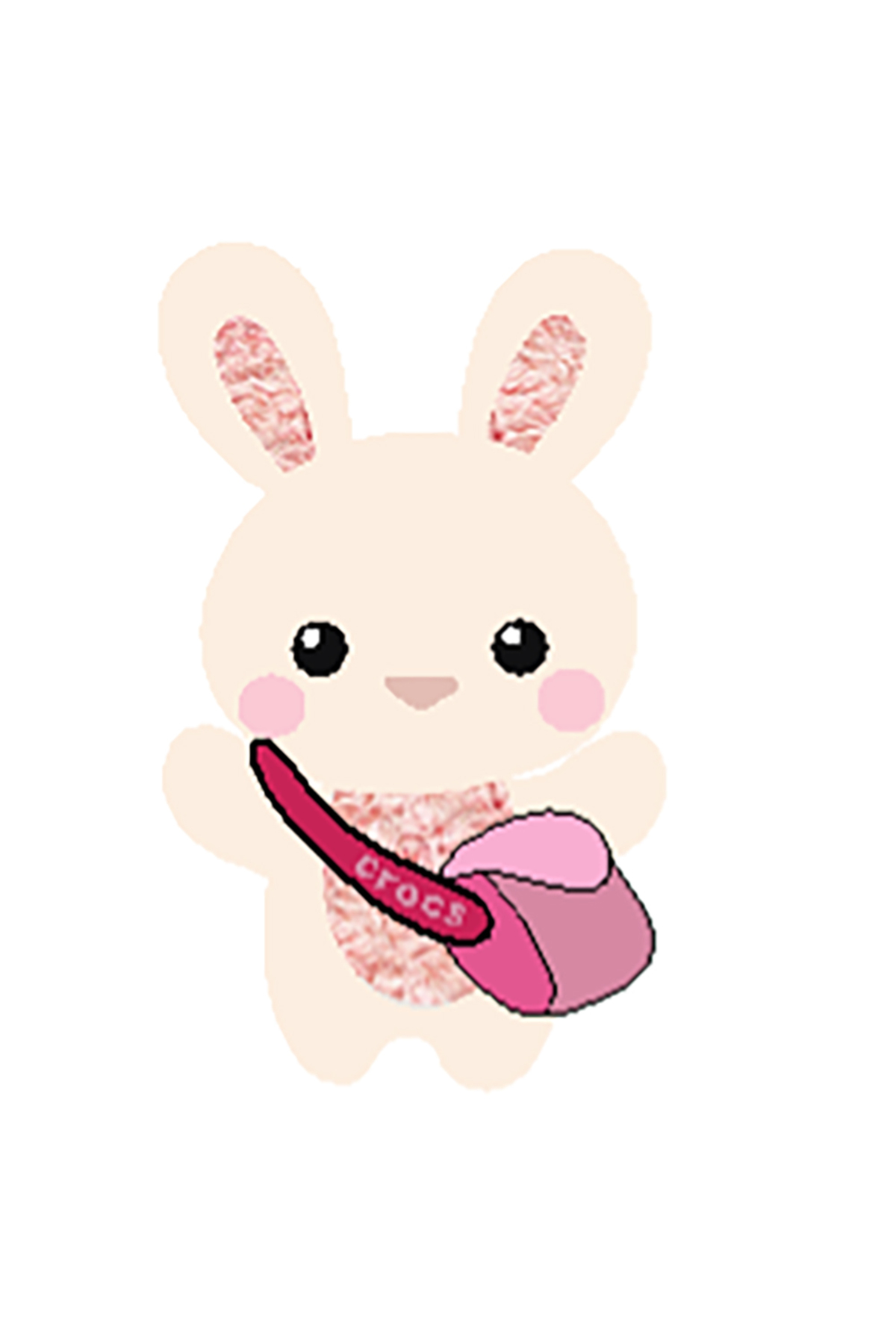 CROSIN 40Kパフ　韓国 Crocs Jibbitz Cutie Bunny with Satchel - UNIQUE 10017618-1